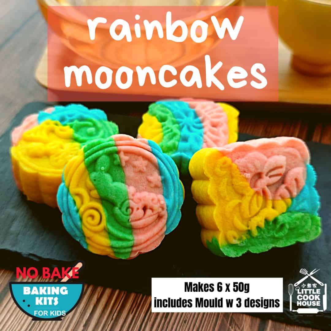 rainbow mooncakes baking kit